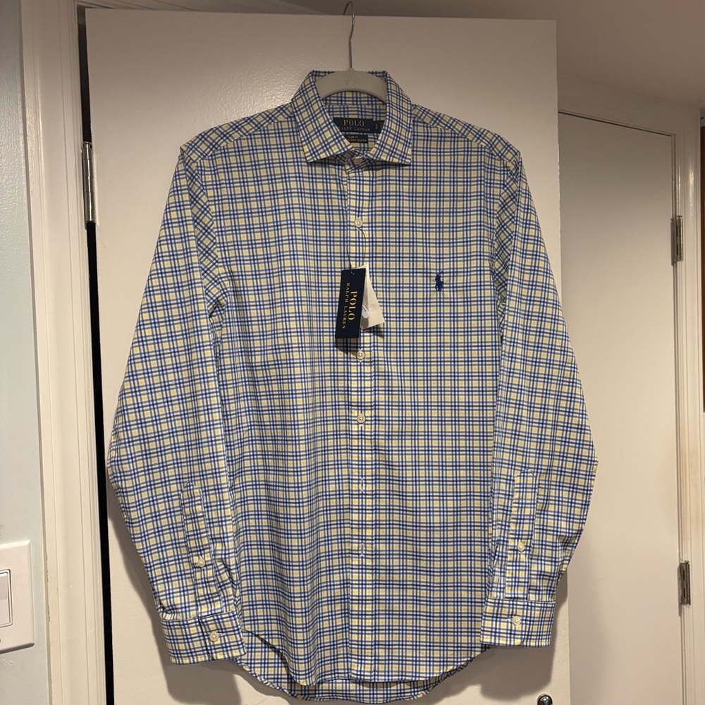 Polo Ralph Lauren Blue and Yellow Plaid Shirt